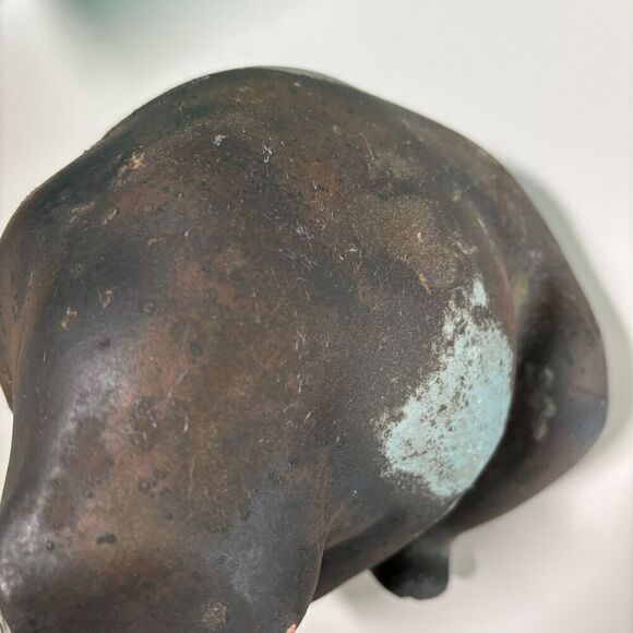 VTG Tony Evans Raku Pottery Sculpture Bear with Copper Fish Metal w Patina Vibe - Picture 8 of 9